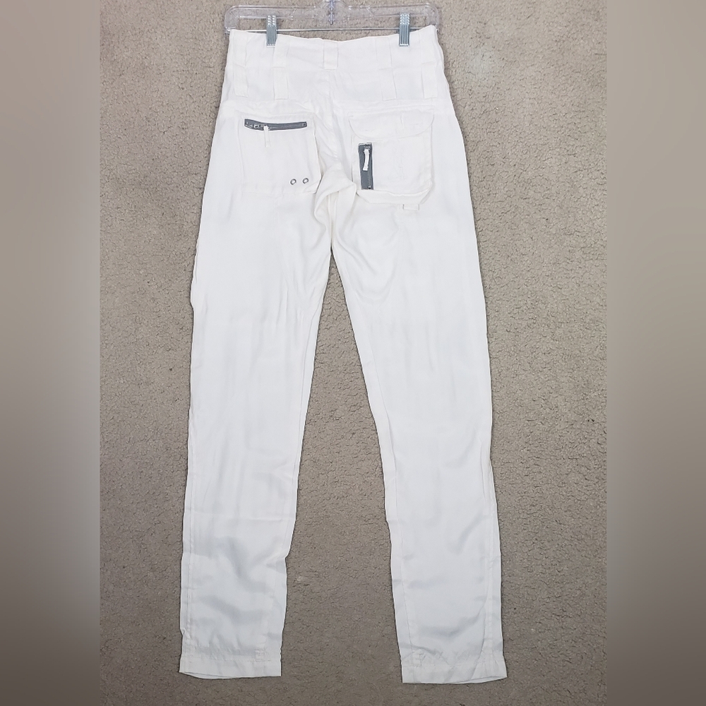 Johnny Was Pete & Greta Marika Cargo Pants Button Zipper Front White Y2K - Picture 3 of 13